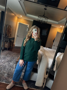 HUNTER GREEN 2 POCKET SWEATER 1K