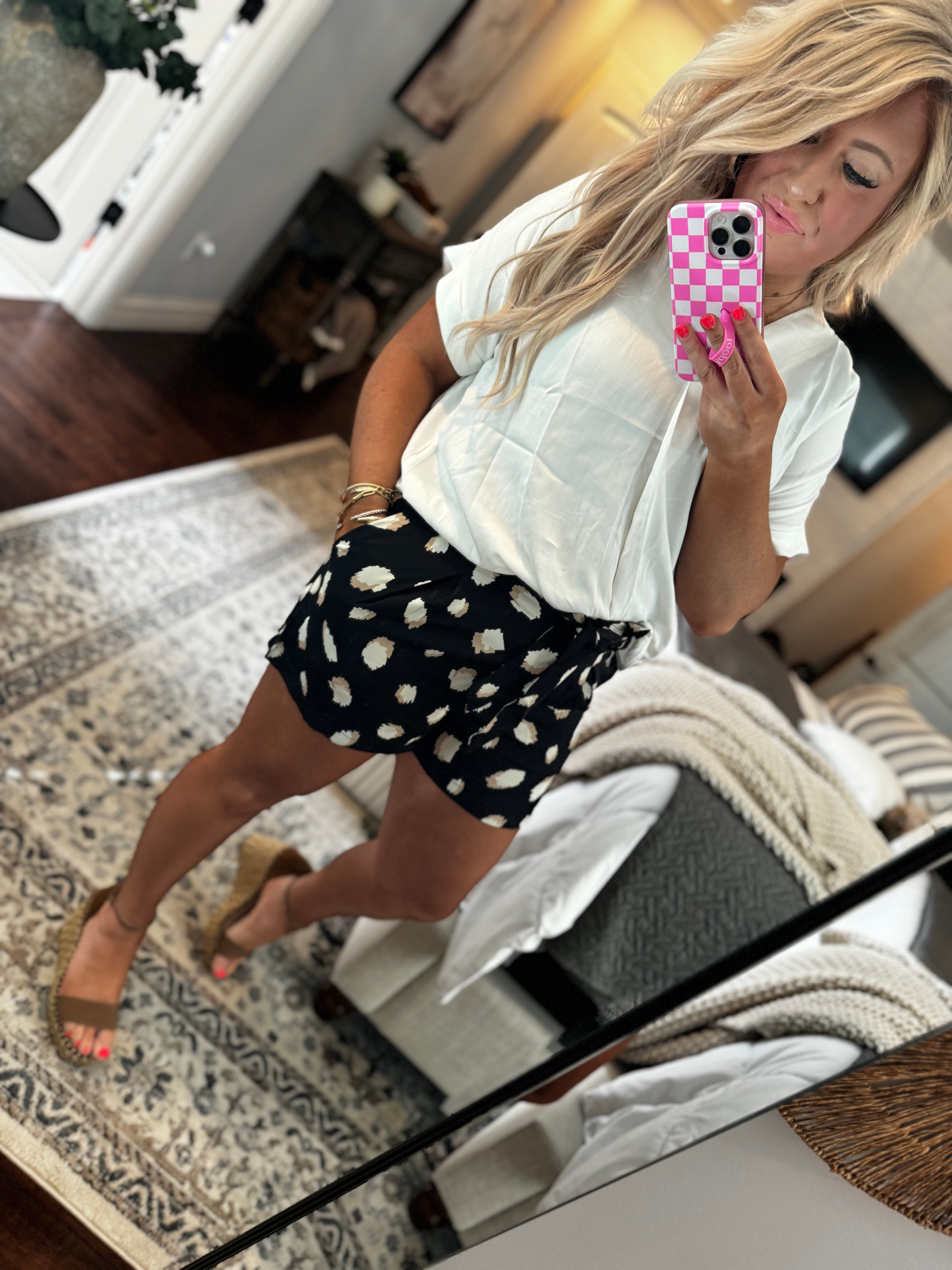 BLACK SPOTTED SHORTS