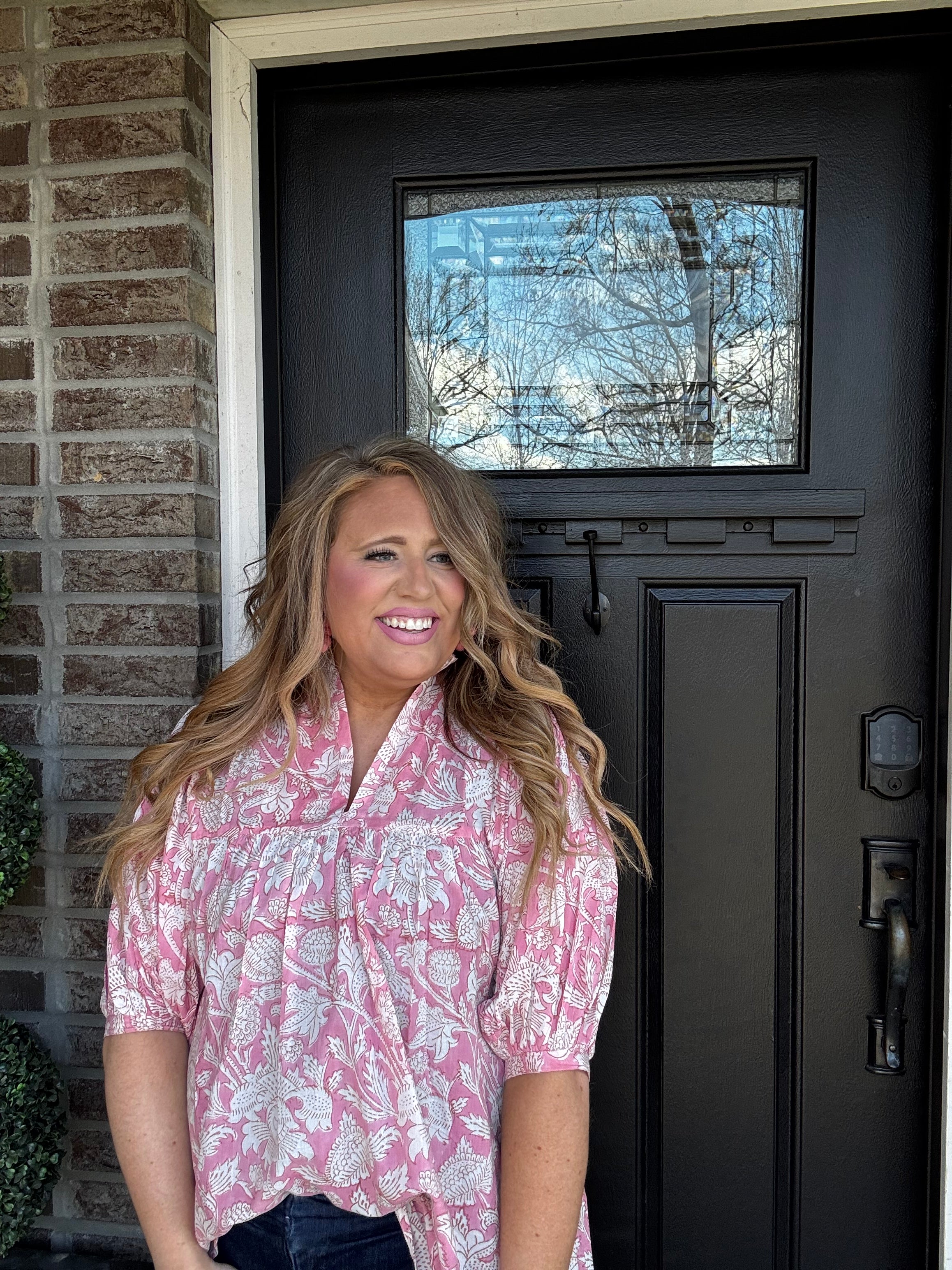 PINK FLORAL TOP 2C