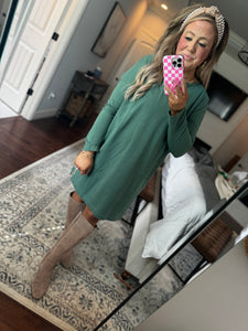 GREY GREEN TUNIC DRESS- 17I