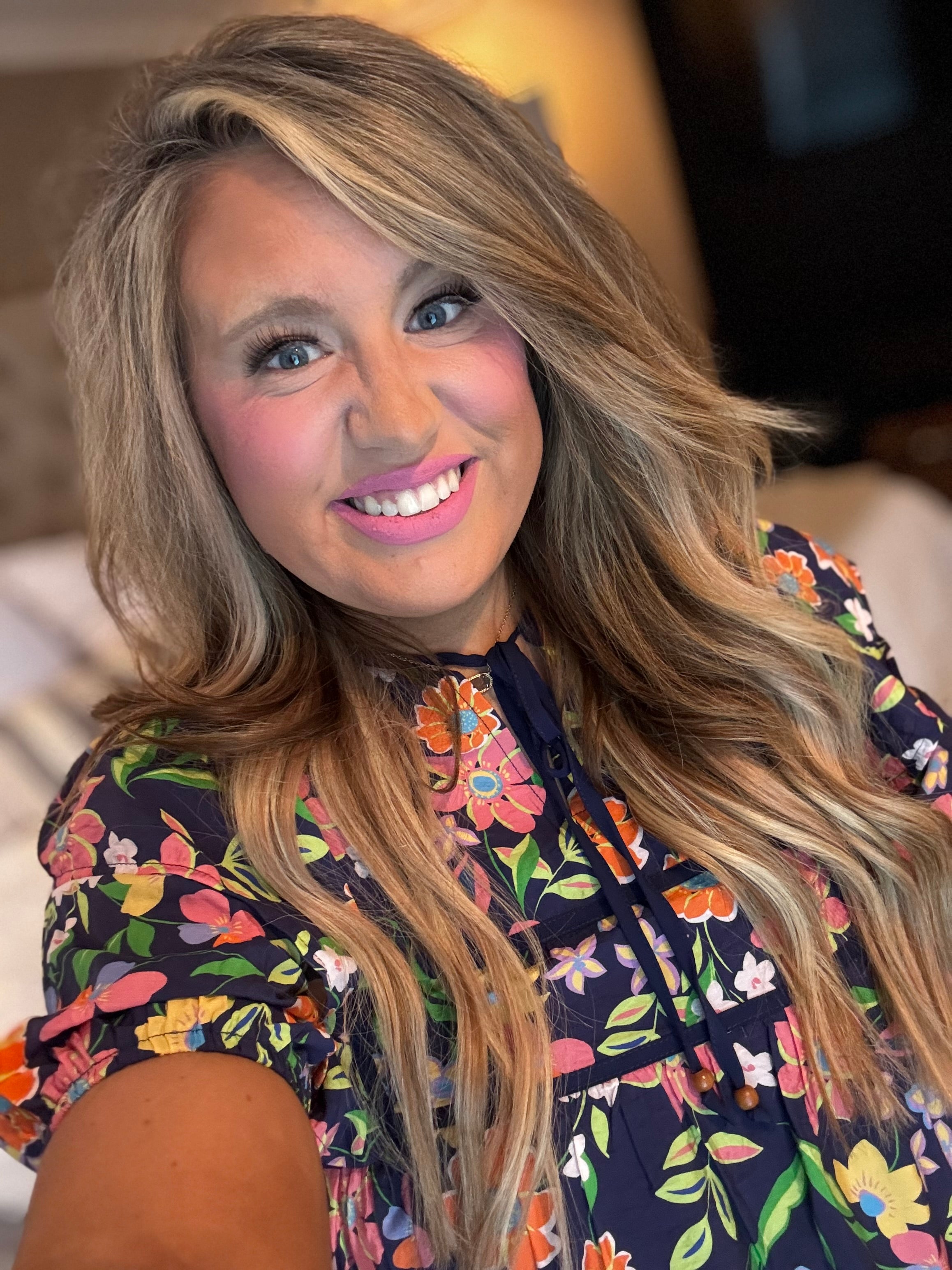 NAVY MULTI FLORAL DRESS K7