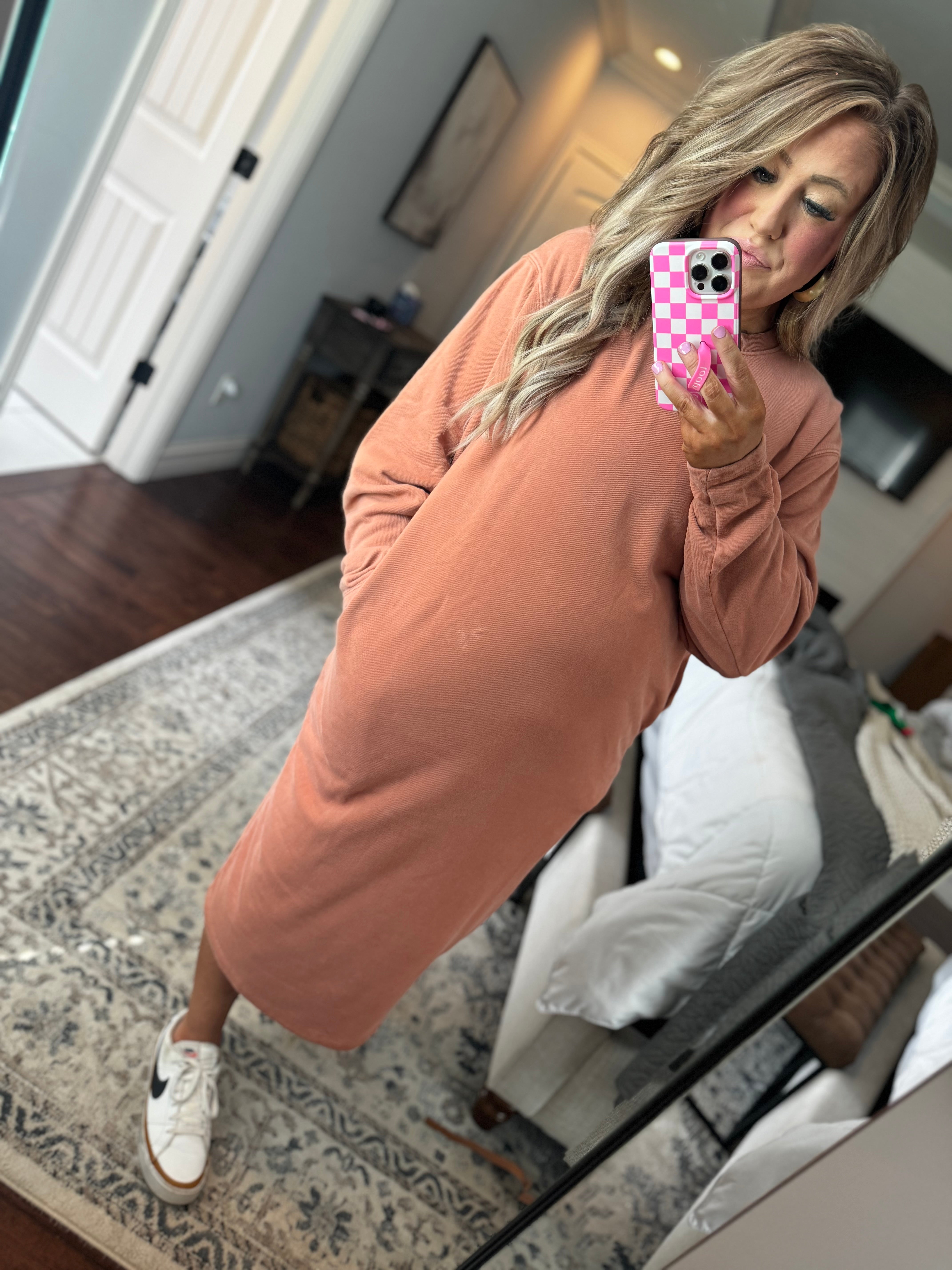 BAKED CLAY SWEATSHIRT DRESS- 12I