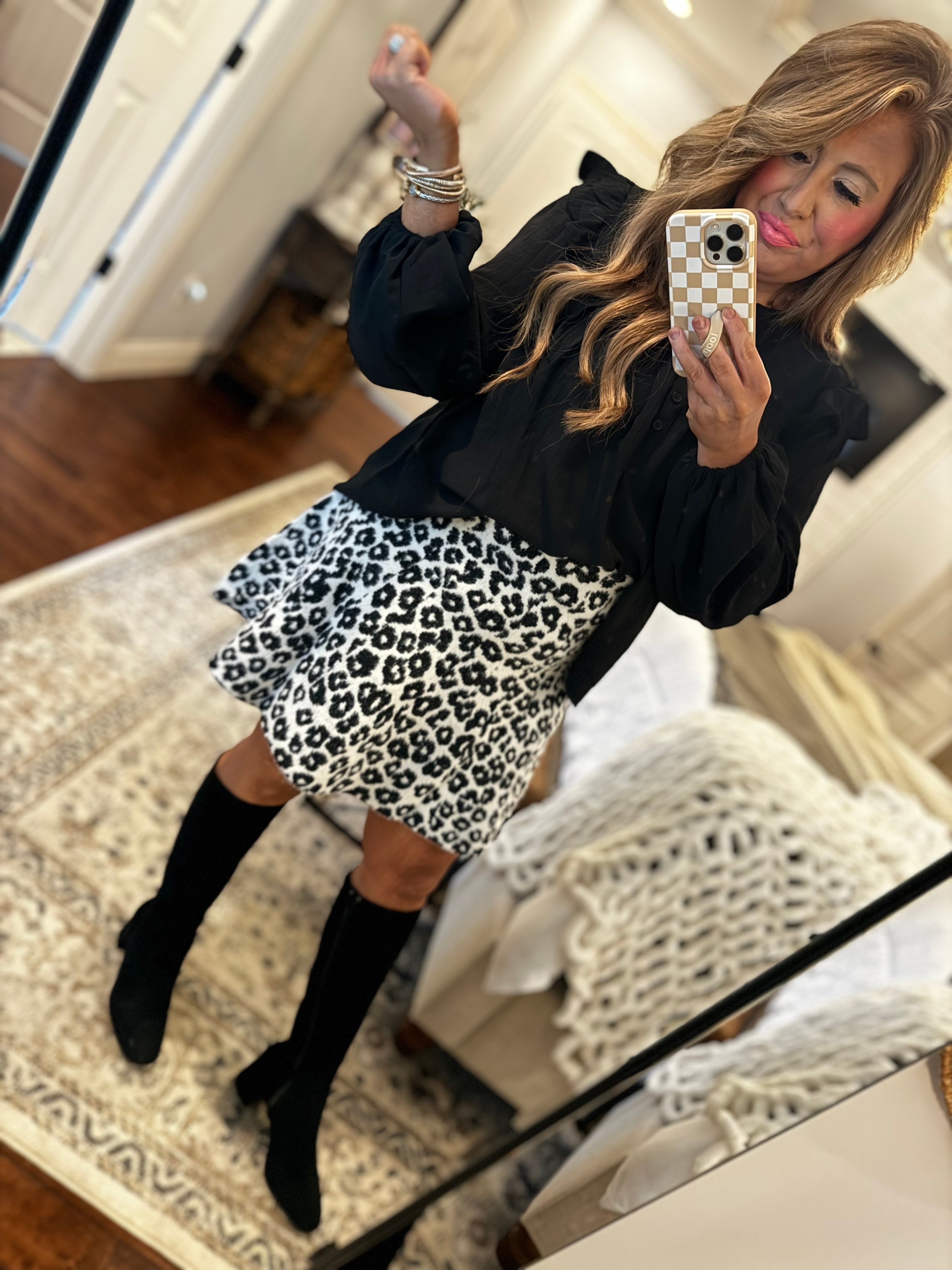 OFF WHITE LEOPARD SKIRT 35W