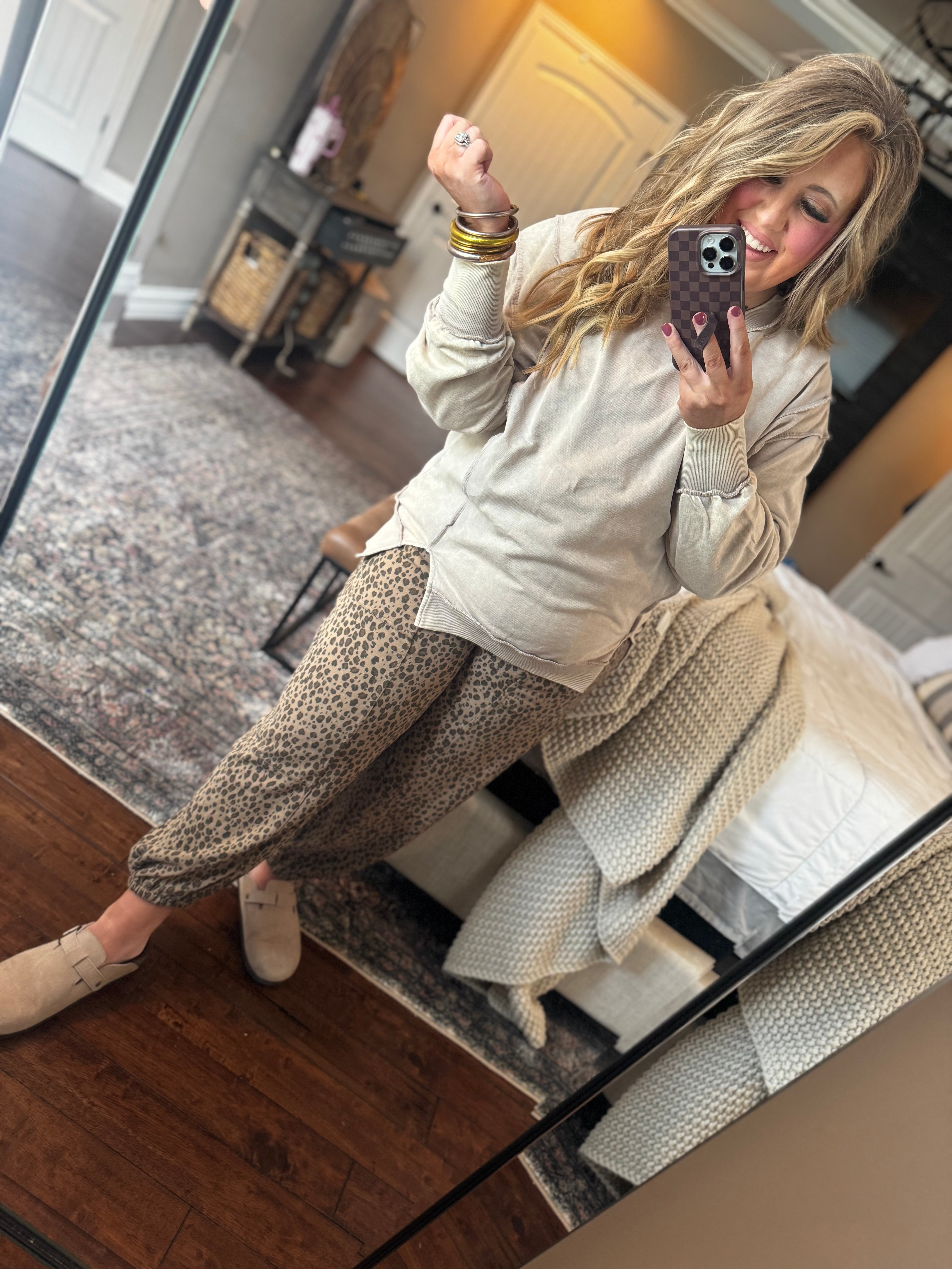 MOCHA LEOPARD PRINT BOTTOMS Q16