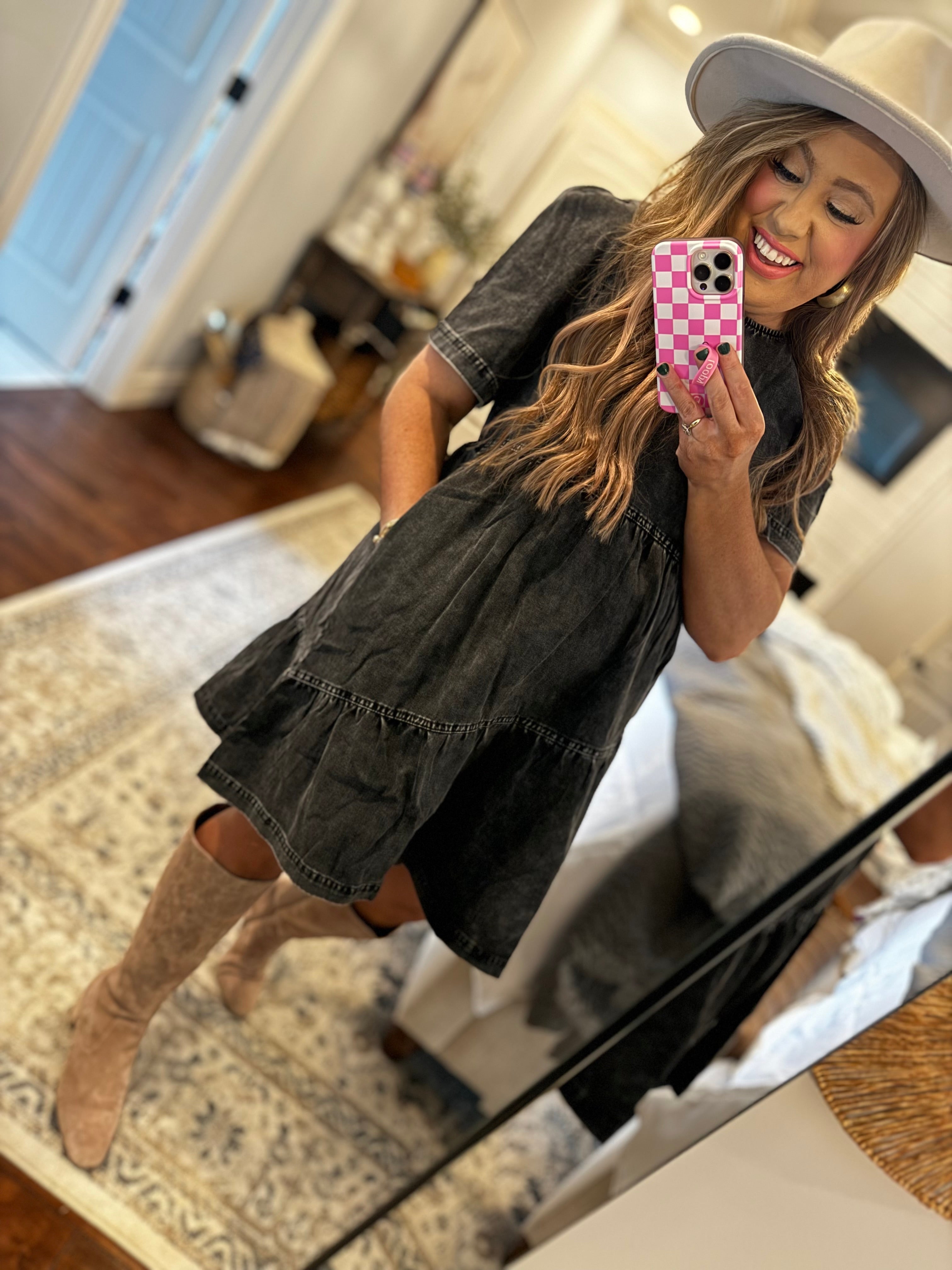 BLACK DENIM DRESS P21