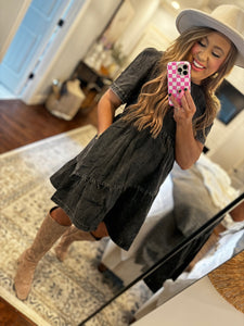 BLACK DENIM DRESS P21