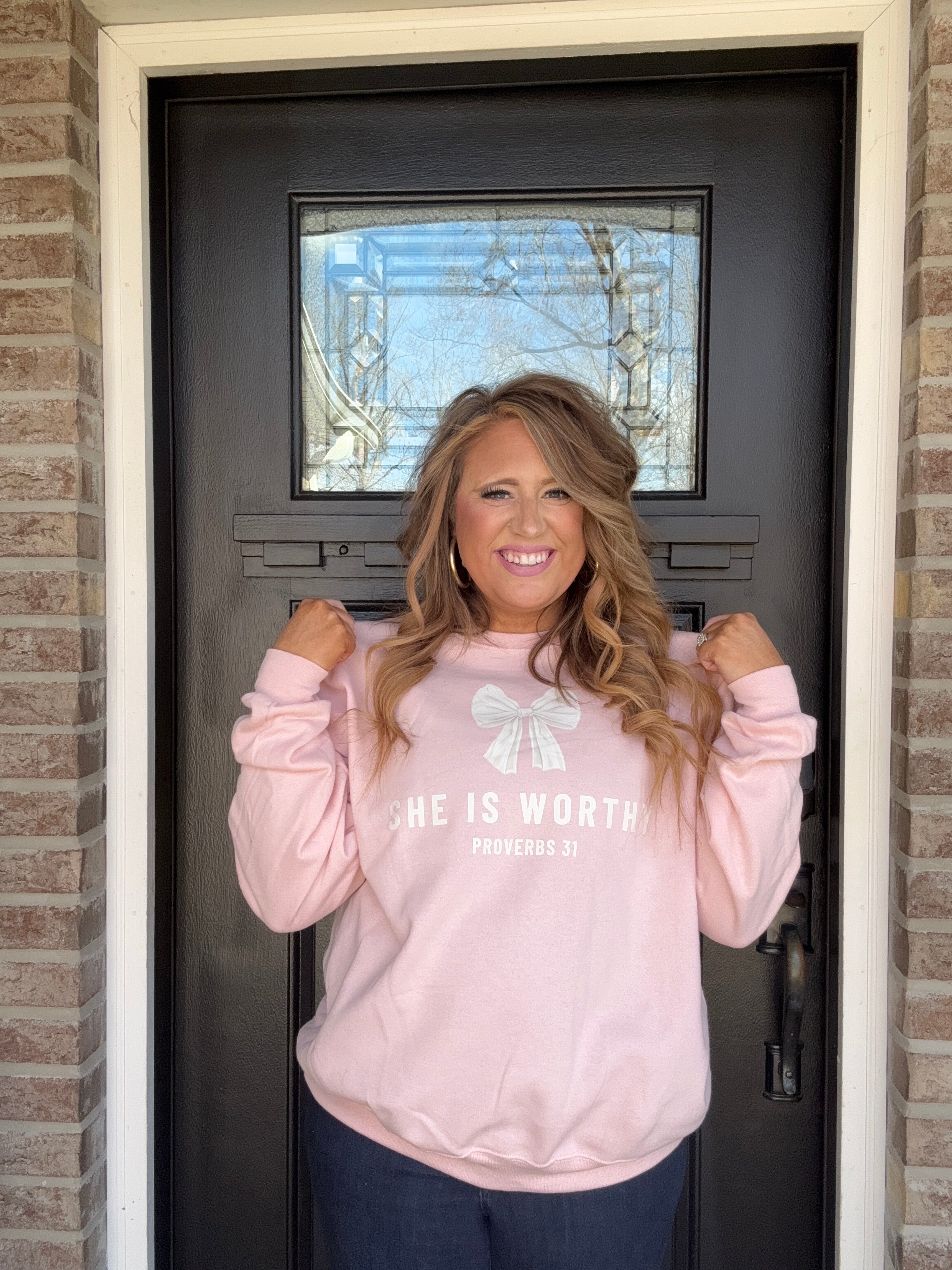 SHE IS WORTHY SWEATSHIRT 27C