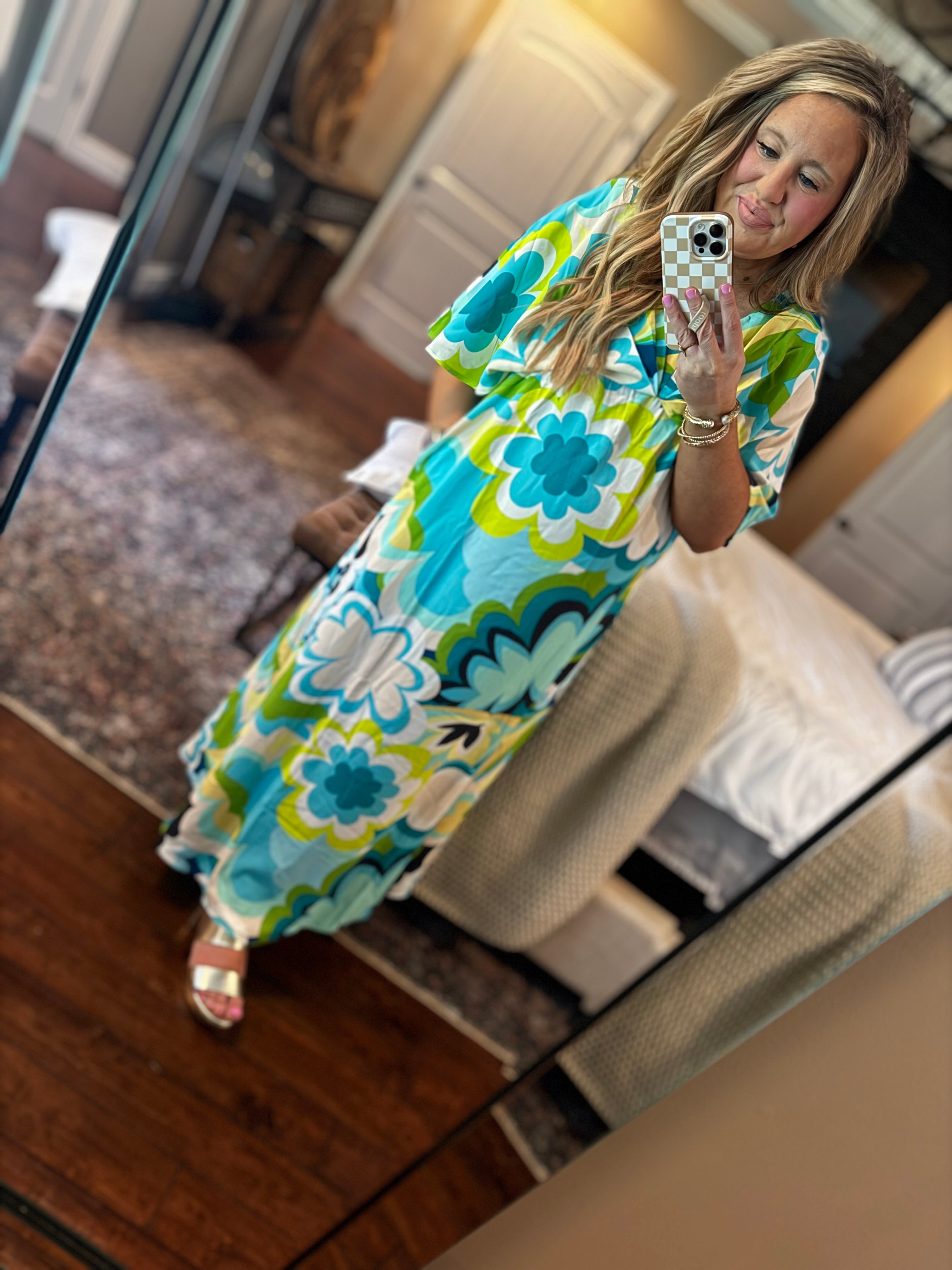 BLUE/YELLOW DRESS -K18