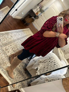 WINE SEQUIN TUNIC 12W