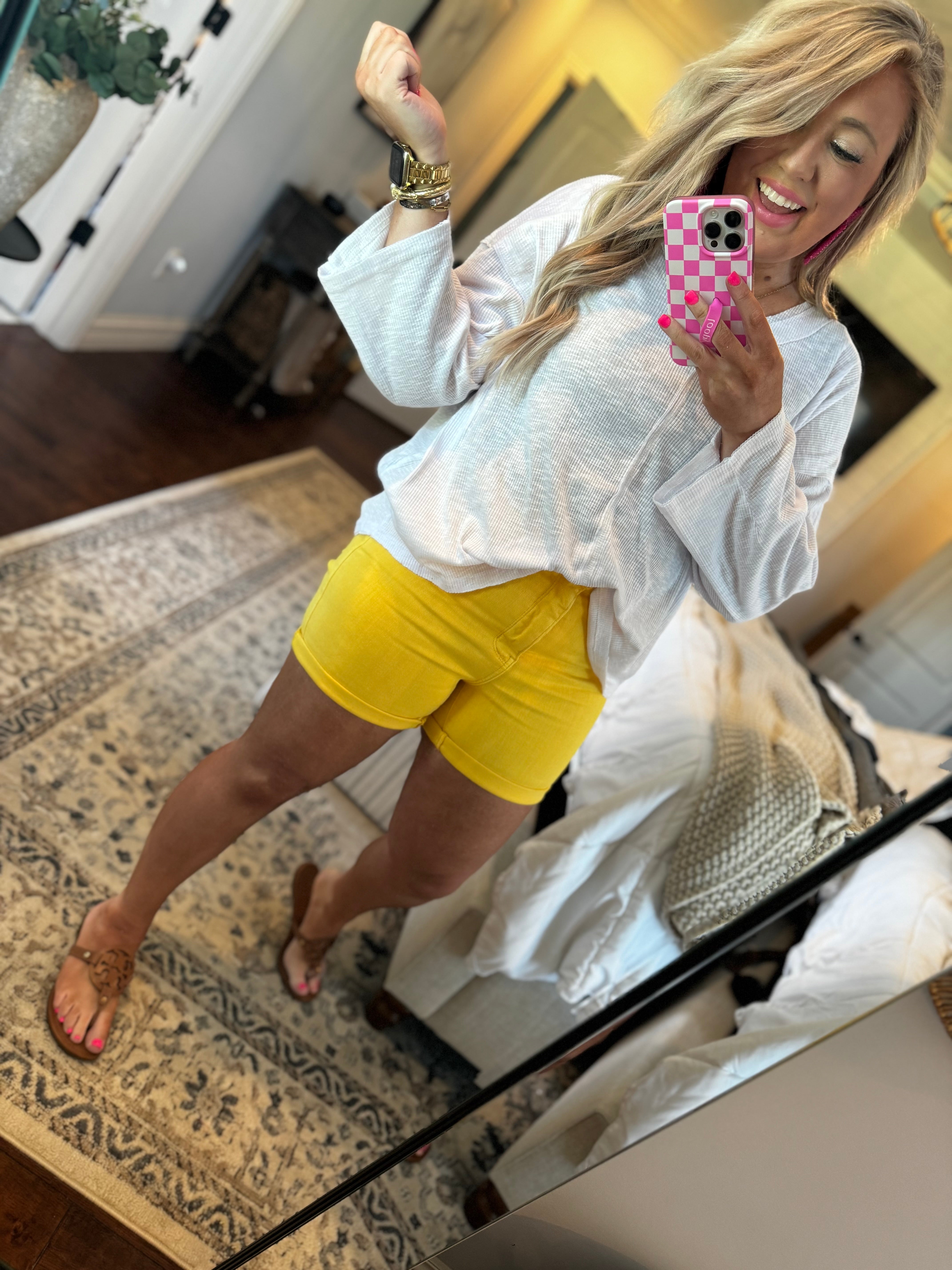 JUDY BLUE YELLOW SHORTS