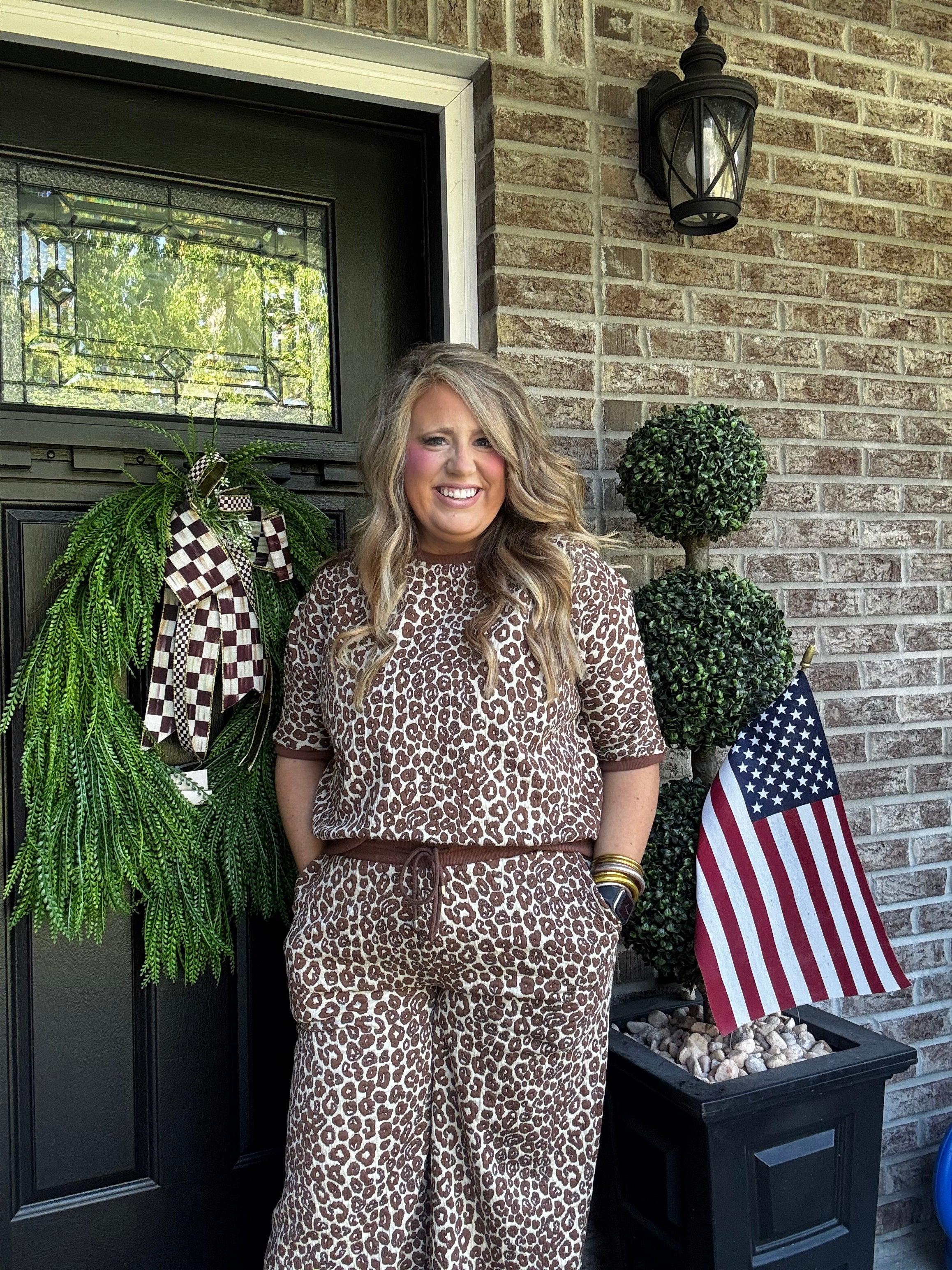 BROWN LEOPARD PRINT SET N1