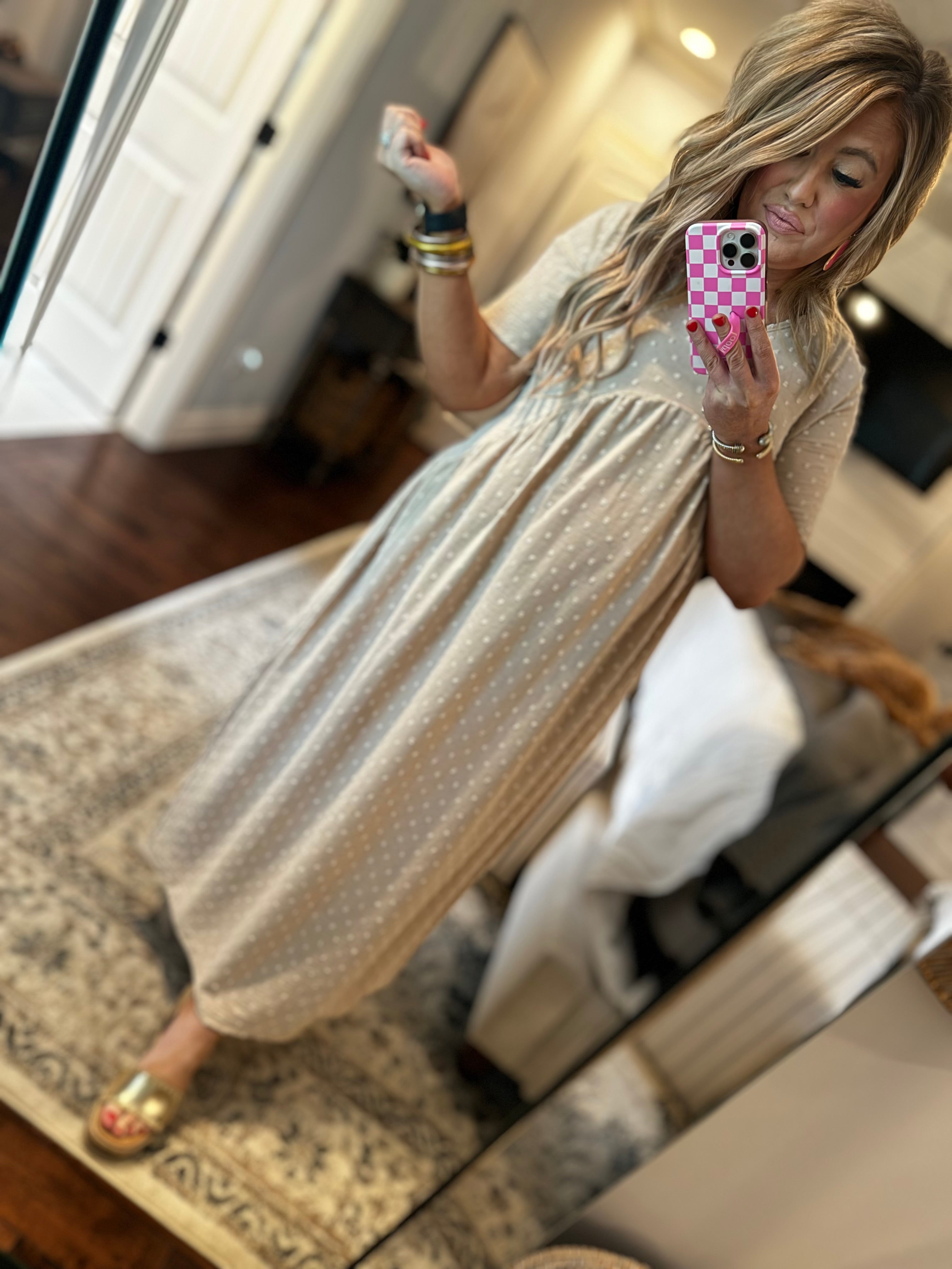 TAUPE DOTTED MAXI 26D