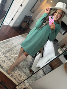 GREY GREEN TUNIC DRESS- 17I