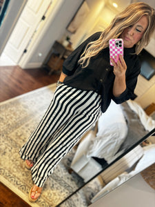 BLACK STRIPE PANTS- 23F