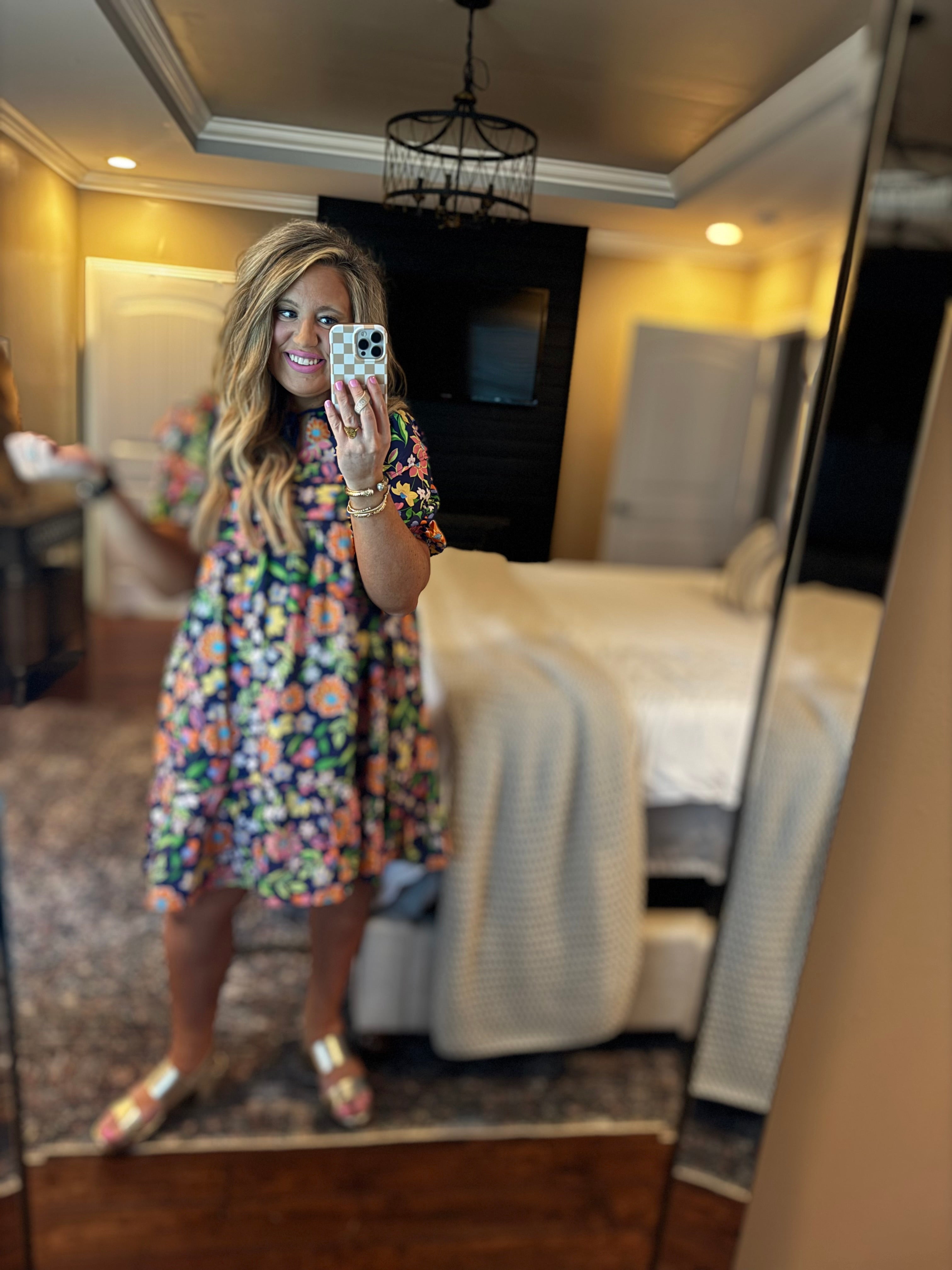 NAVY MULTI FLORAL DRESS K7