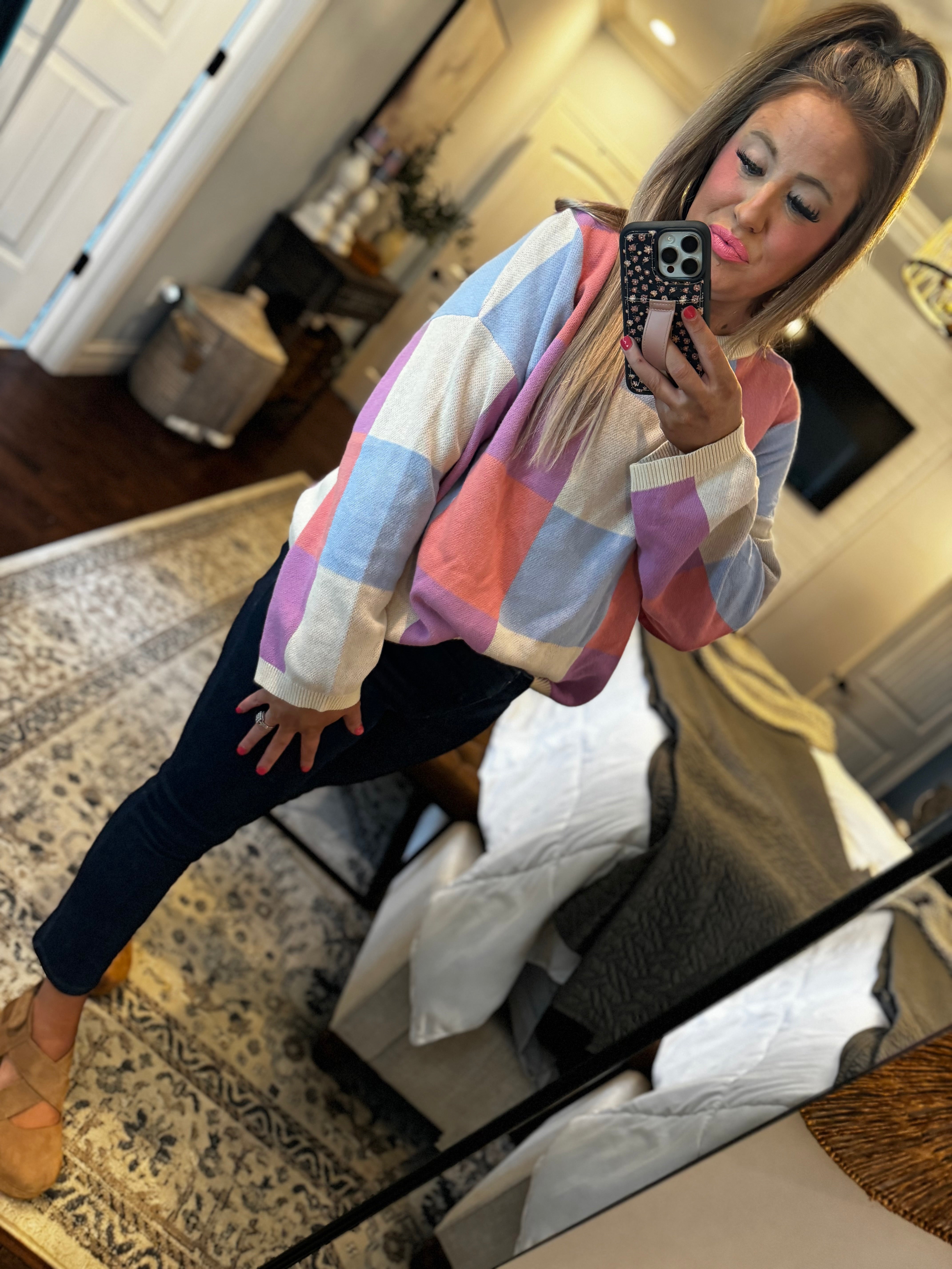 CORAL MULTI COLOR SWEATER T19