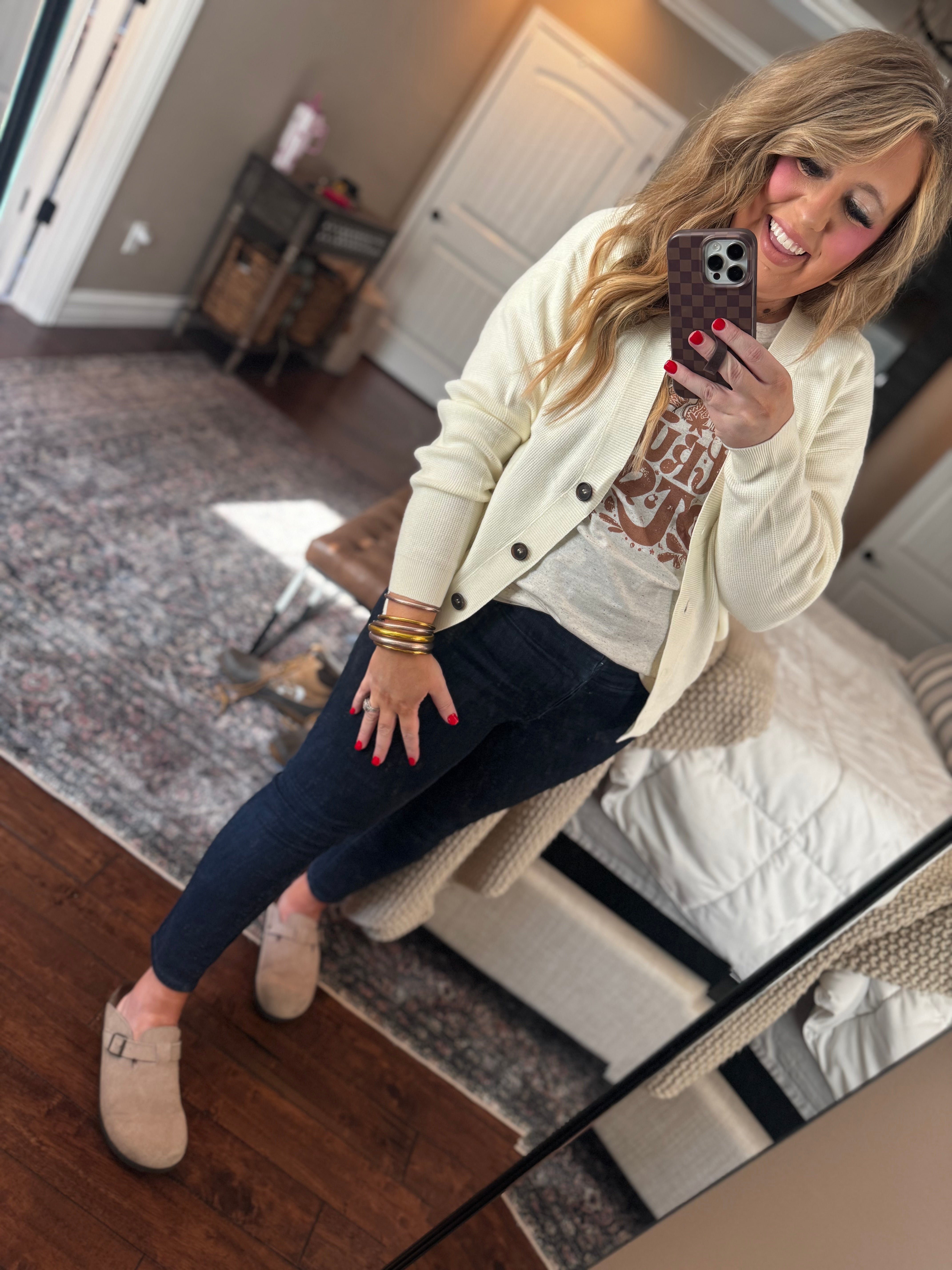 CREAM BUTTON CARDIGAN R5