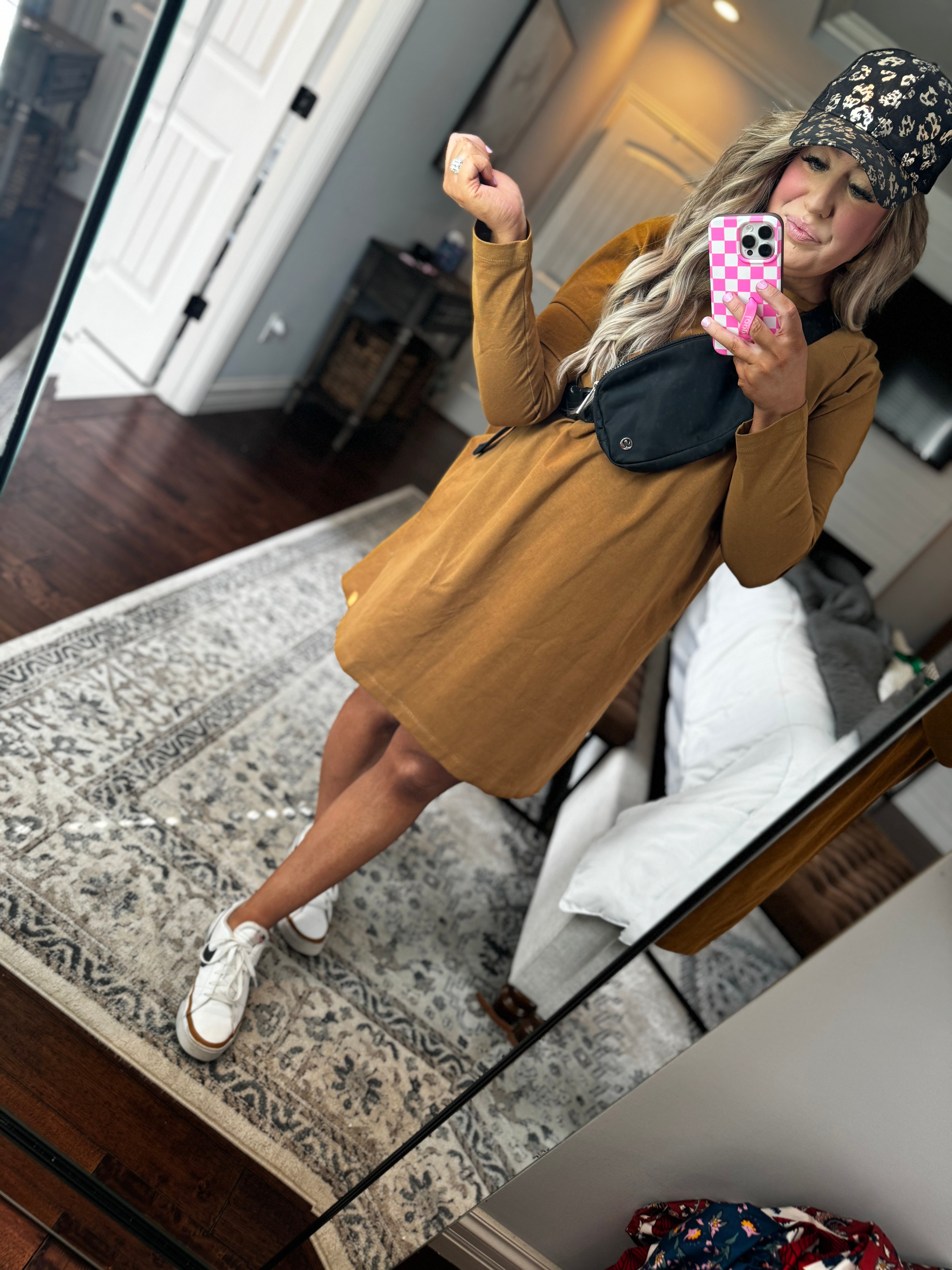 PALE BROWN TUNIC DRESS- 18I