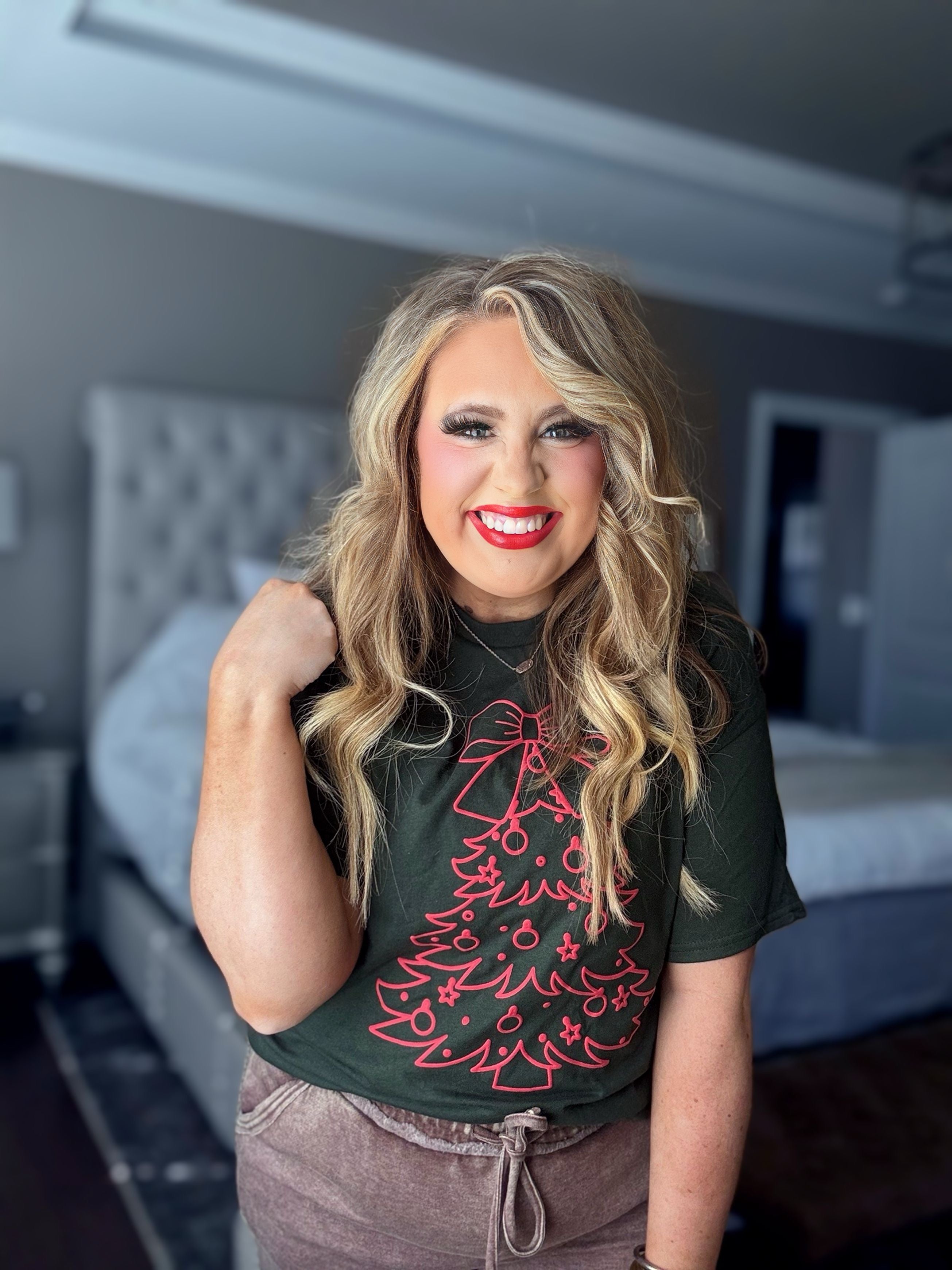 FOREST GREEN CHRISTMAS TREE SHORT SLEEVE TEE R3