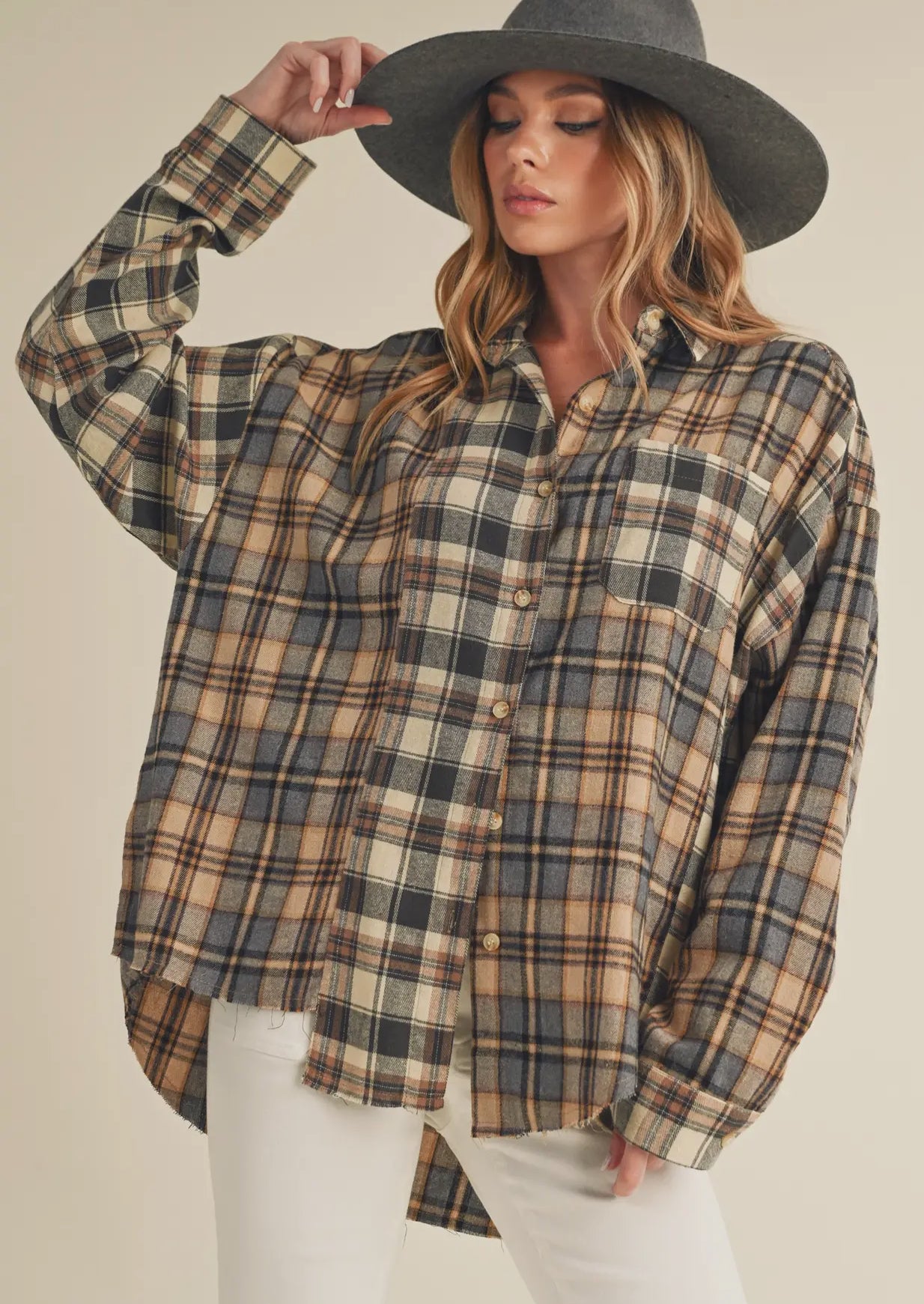 OAT CHECKED BUTTON UP TOP O5