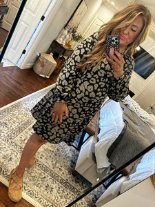 BLACK/GRAY LEOPARD DRESS S*