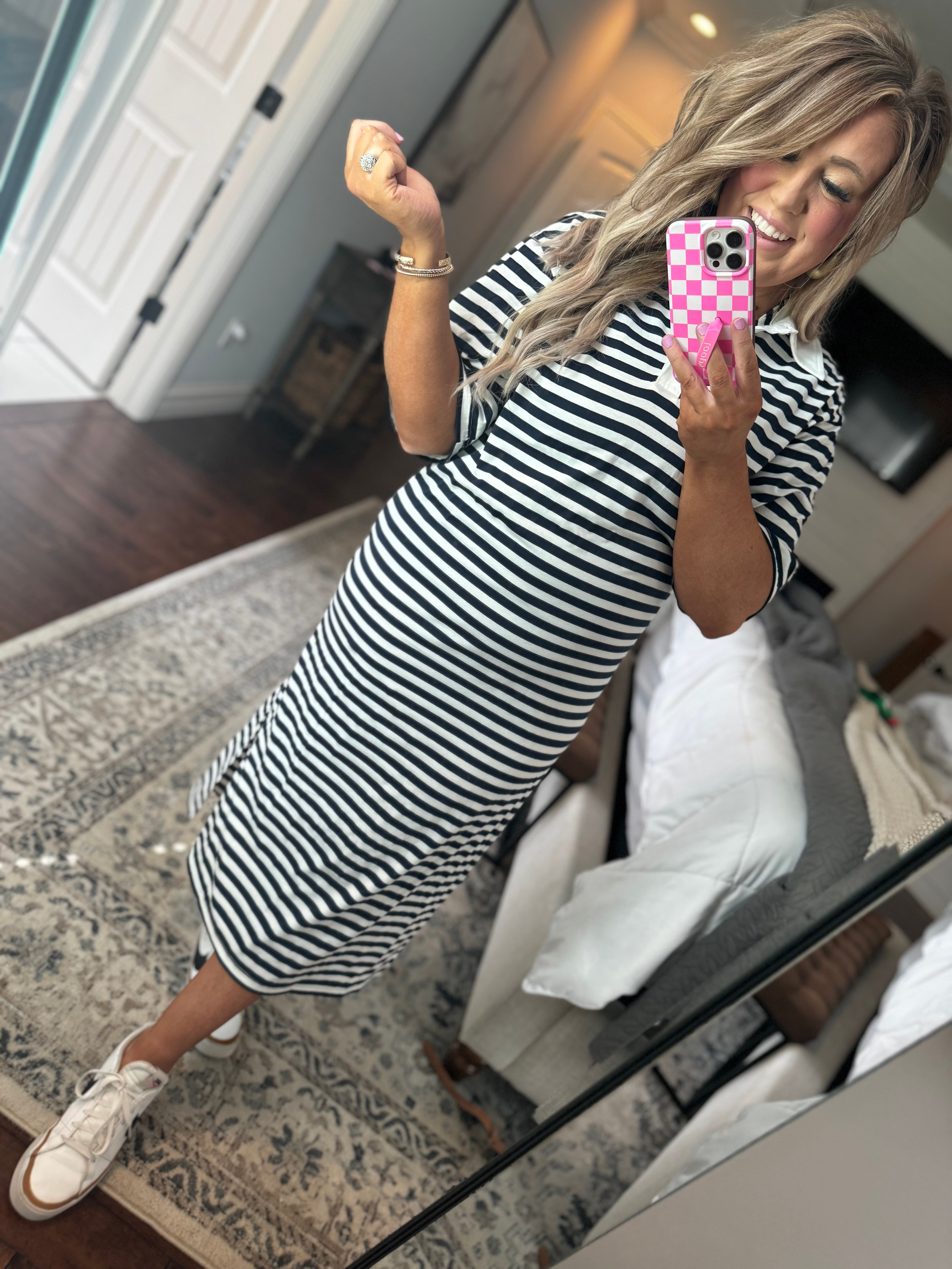 NAVY STRIPE DRESS- 11I