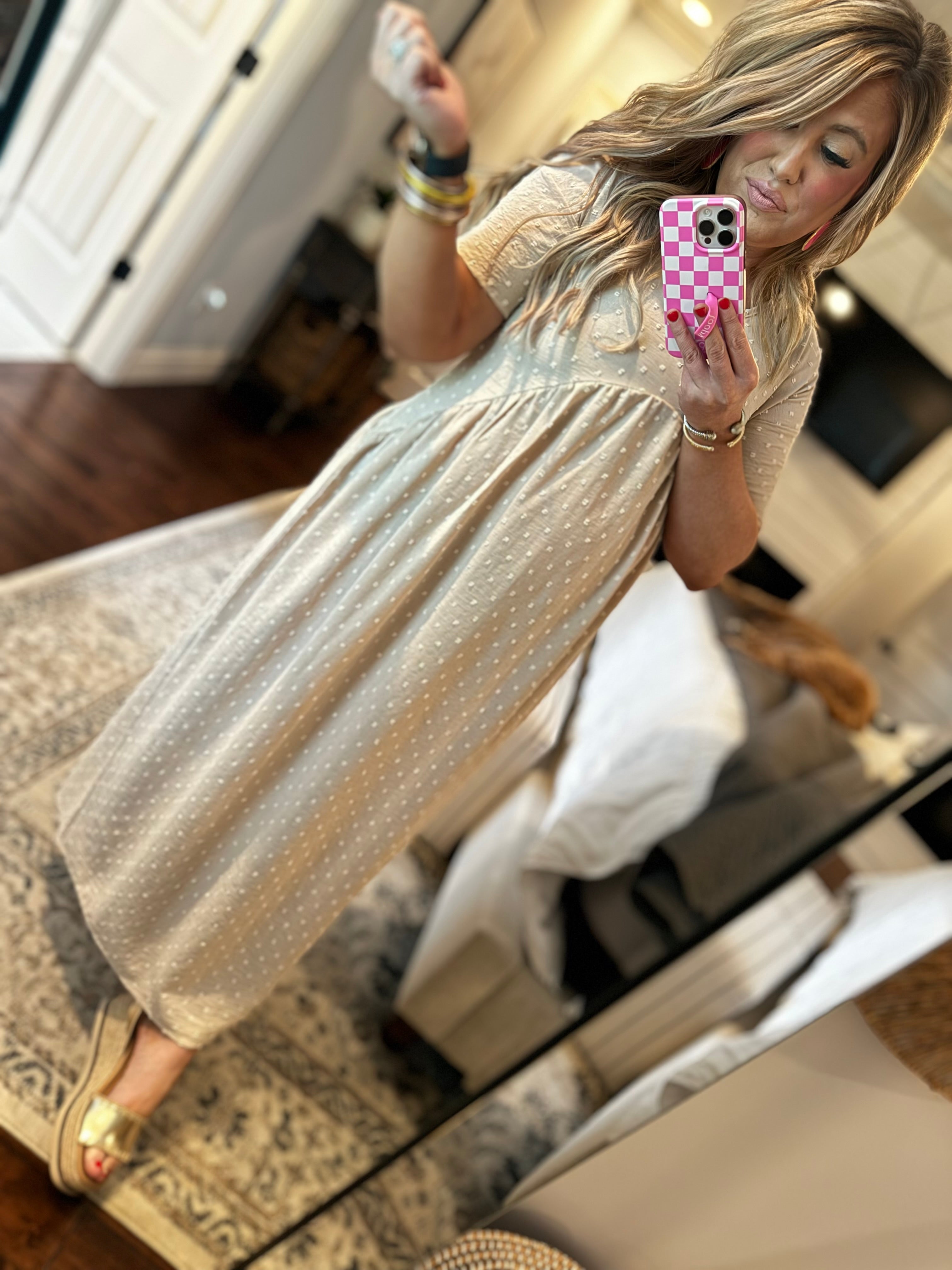 TAUPE DOTTED MAXI 26D