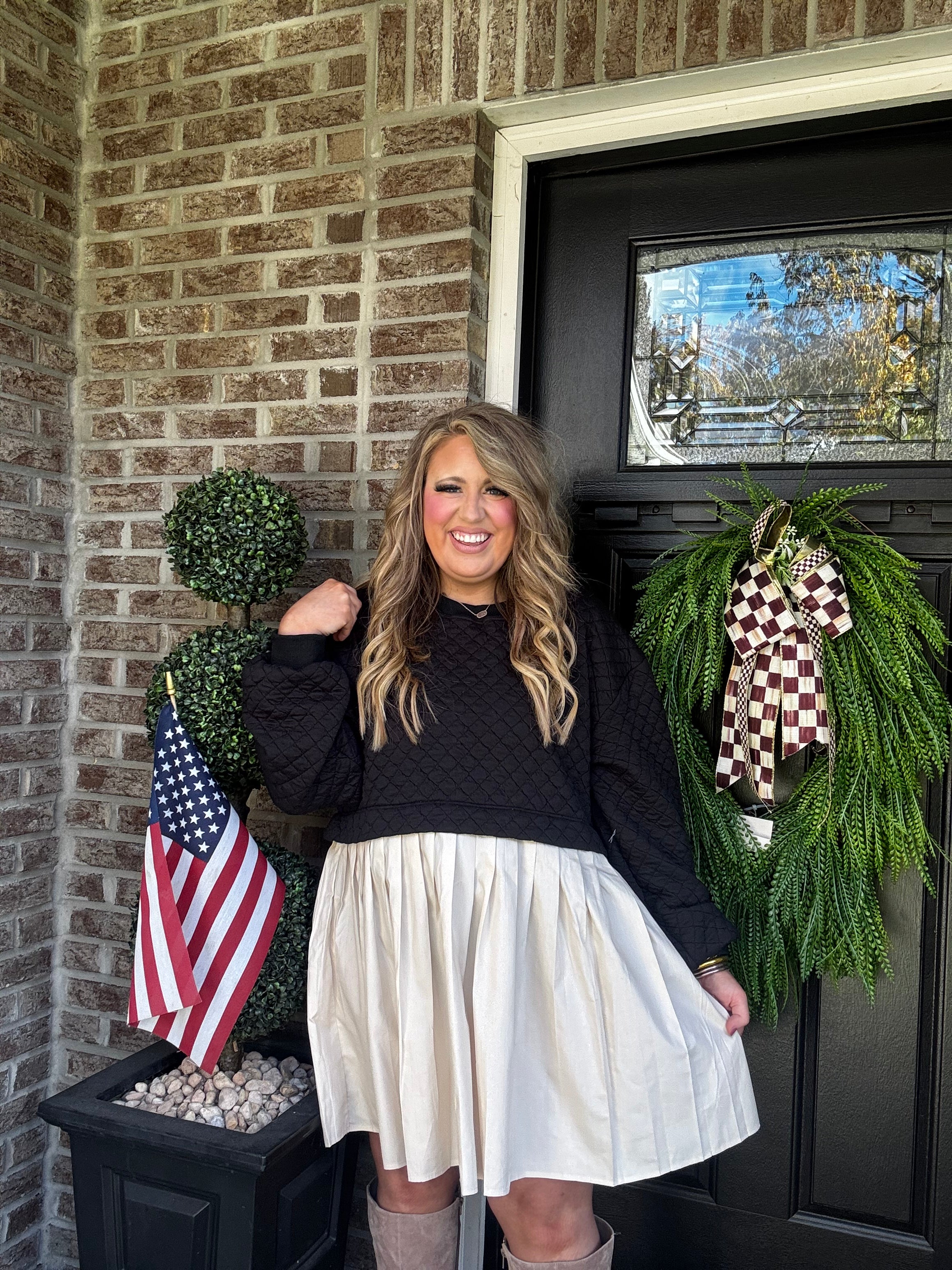 BLACK BEIGE TUNIC / DRESS Q15