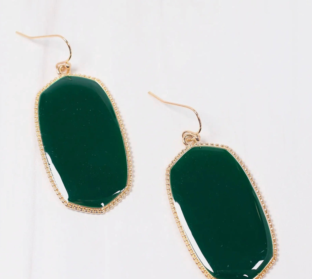 Hunter green earrings